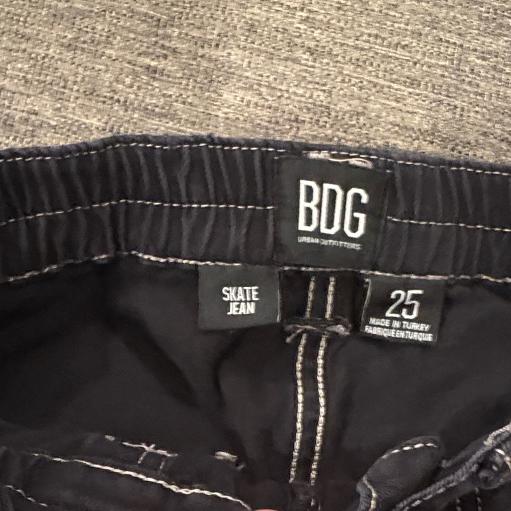 BDG Dark Cargo Jeans with White Stitching - Picture 2 of 3